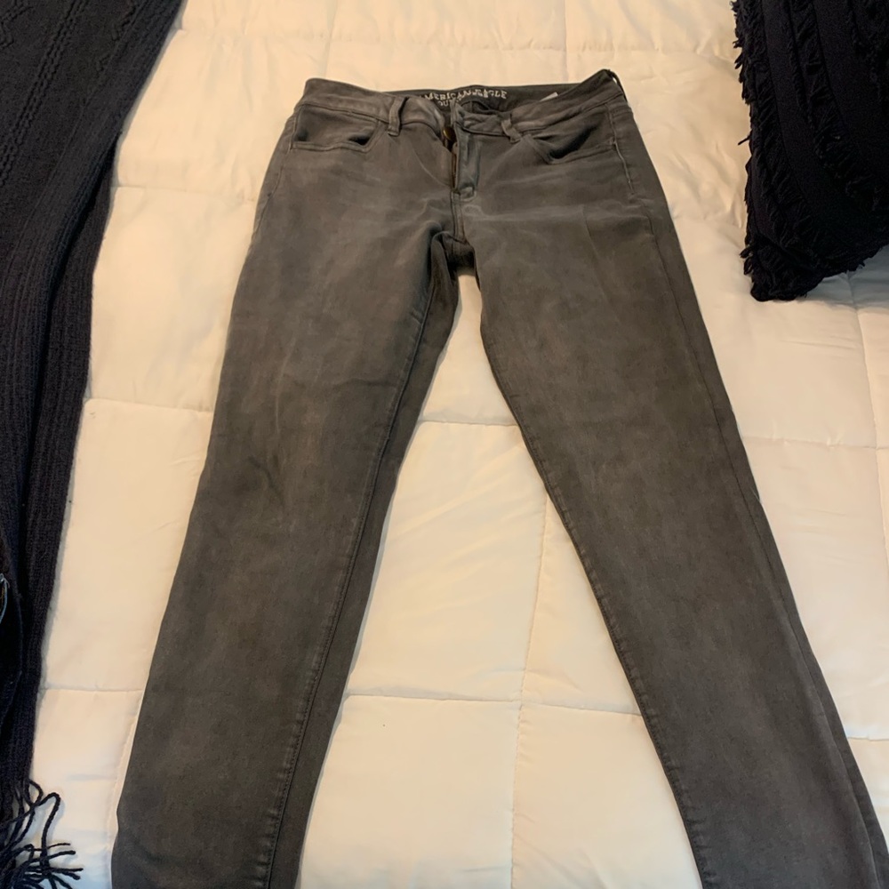 American Eagle super soft gray jeggings.
